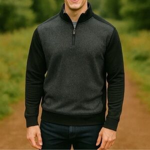 Ted Baker Charcoal and Black Zip-Up Sweater